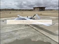 JT-450 que rompe los límites de rendimiento con una alta capacidad de carga útil y un sistema híbrido de energía eléctrica y gasolina